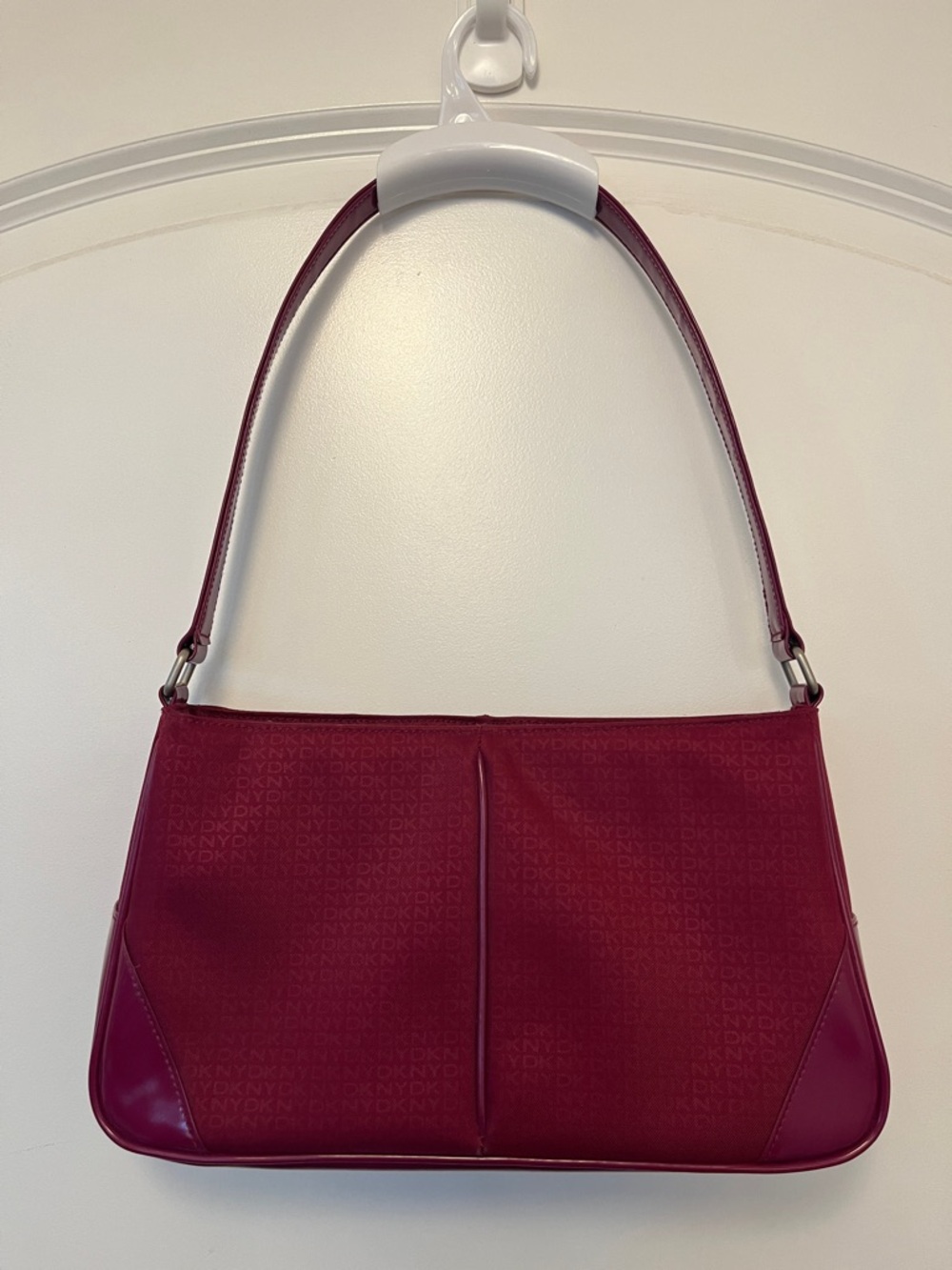 Dkny Burgundy Logo-Print Shoulder Bag
